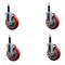 Service Caster 5'' Red Poly Swivel 3/4'' Expanding Stem Caster Set with Brake, 4PK SCC-EX20S514-PPUB-RED-TLB-34-4 - alternate 1